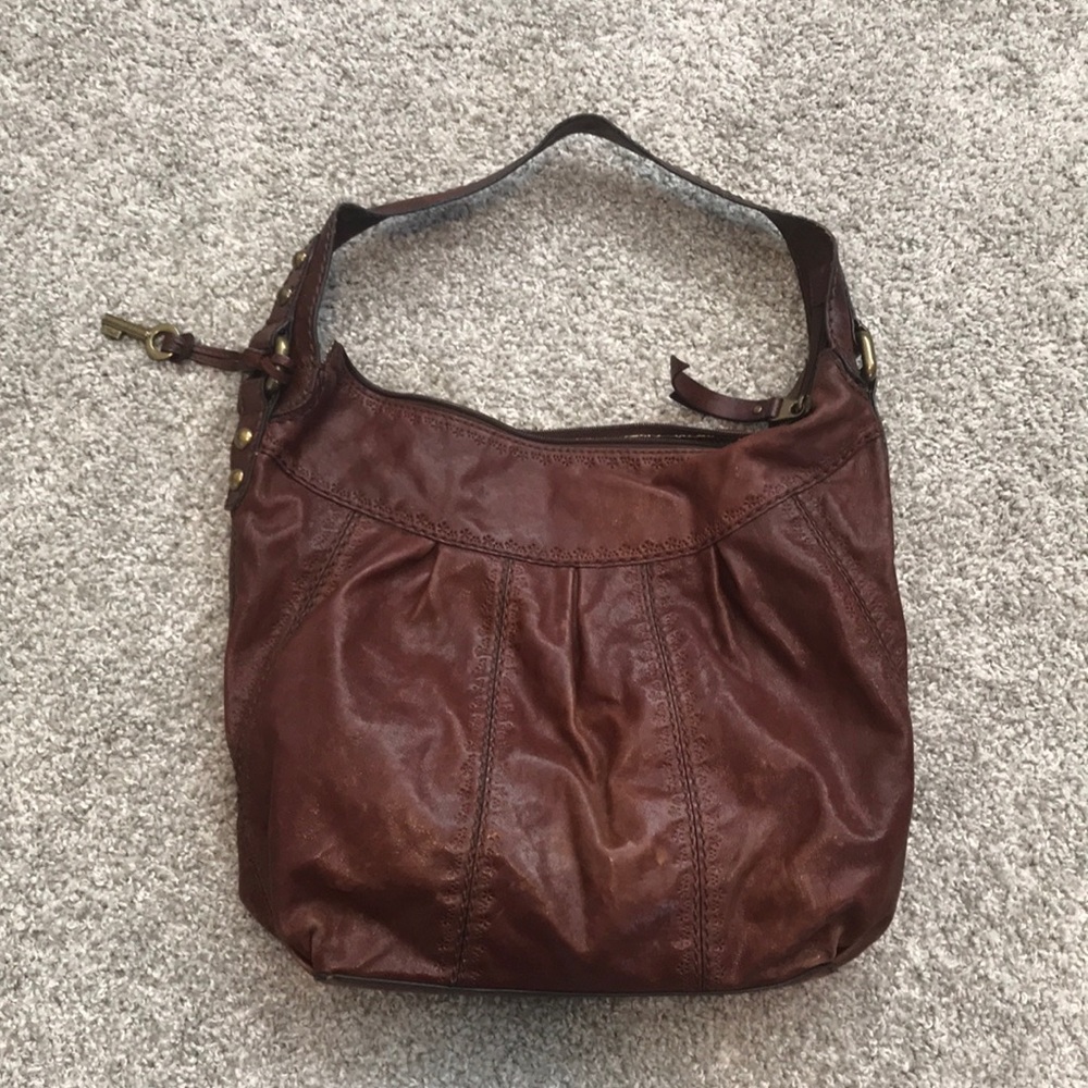 Fossil distressed leather shoulder bag